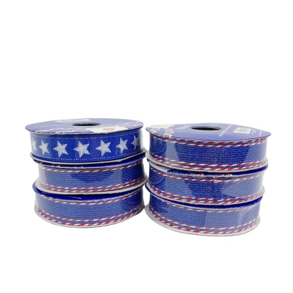 Lot of Patriotic Ribbon for Crafting 6 Spools NEW - Picture 1 of 5